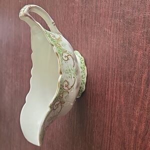 Henry Alcock & Co "ALMA" Green Transferware Gravey Boat Vintage 1900's